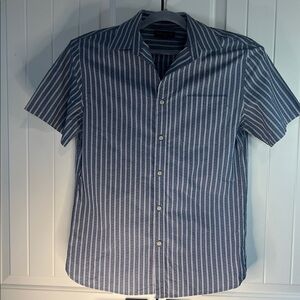 Banana Republic Gray and White Striped Shirt